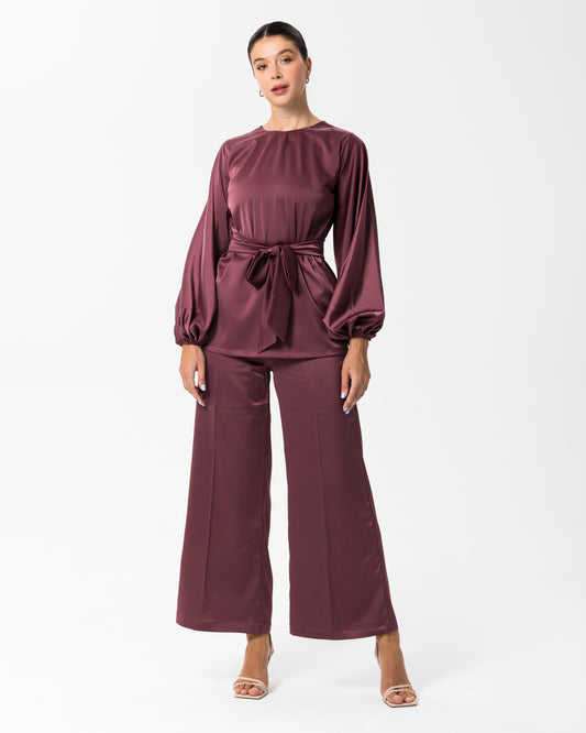 Alya Bishop Sleeve Co Ord Dust Rose