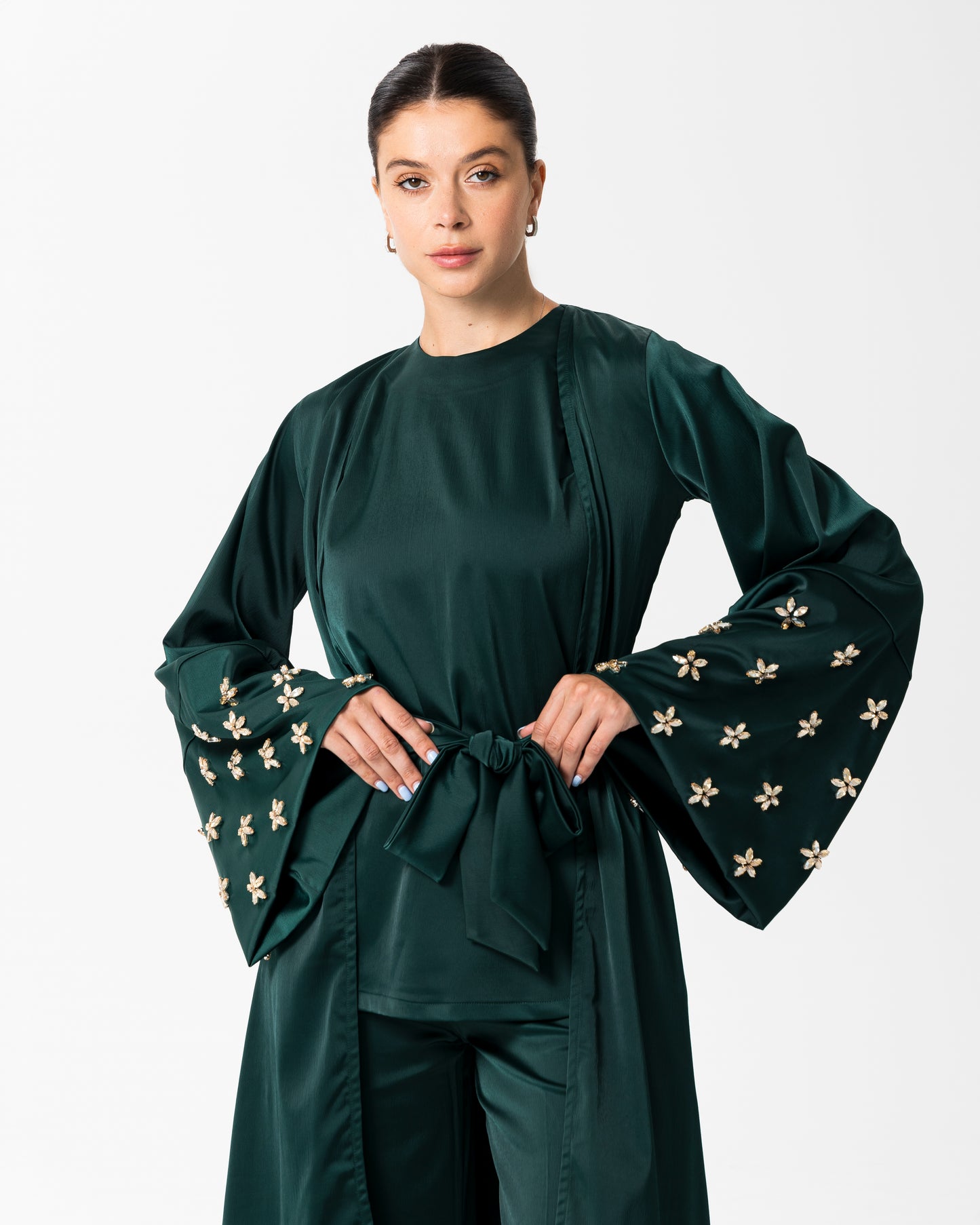 Zynah Sequined 3 piece Co Ord Emerald Green